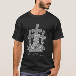 Camiseta Ele Ressuscitou Cruz Jesus Cristã Coquete Coelho E