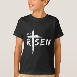 Camiseta Ele Ressuscitou Cruz Jesus Religioso Dia de Páscoa