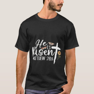 Camiseta Ele Ressuscitou Cruz Jesus Religioso Dia de Páscoa