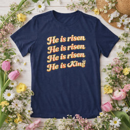 Camiseta Ele Ressuscitou Ele é Rei Fonte Retro Vintage Pásc