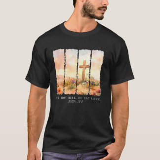 Camiseta Ele Ressuscitou Flor Silvestre Cristã Feliz Mulher