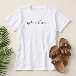 Camiseta Ele Ressuscitou Folha de Palme  3 Cruzes Minimalis