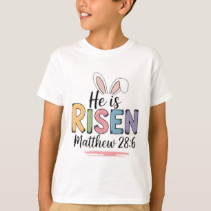 Camiseta Ele Ressuscitou Mateus 286 Orelha de Coelho Bíblic