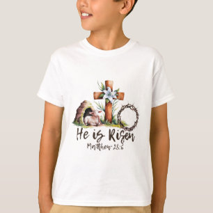 Camiseta Ele Ressuscitou Ovelha Cordeiro Cruz Jesus Cristão