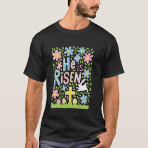 Camiseta Ele Ressuscitou Páscoa Cruz Coquete Jesus Cristão