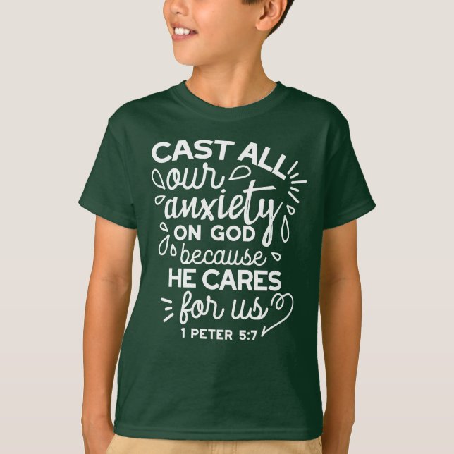 Camiseta Ele Se Importa Com Você – Citação Cristã Encorajad (Frente)