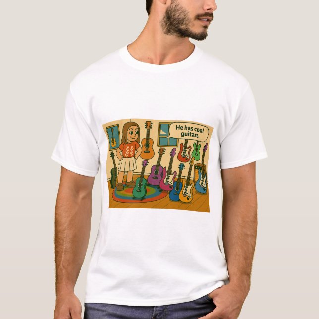 Camiseta Ele tem guitarras legais (Frente)
