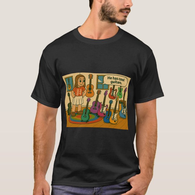 Camiseta Ele tem guitarras legais (Frente)