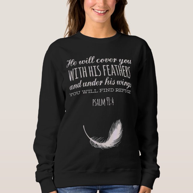 Camiseta Ele Vai Cobrir-Te Com As Penas De Refúgio. (Frente)