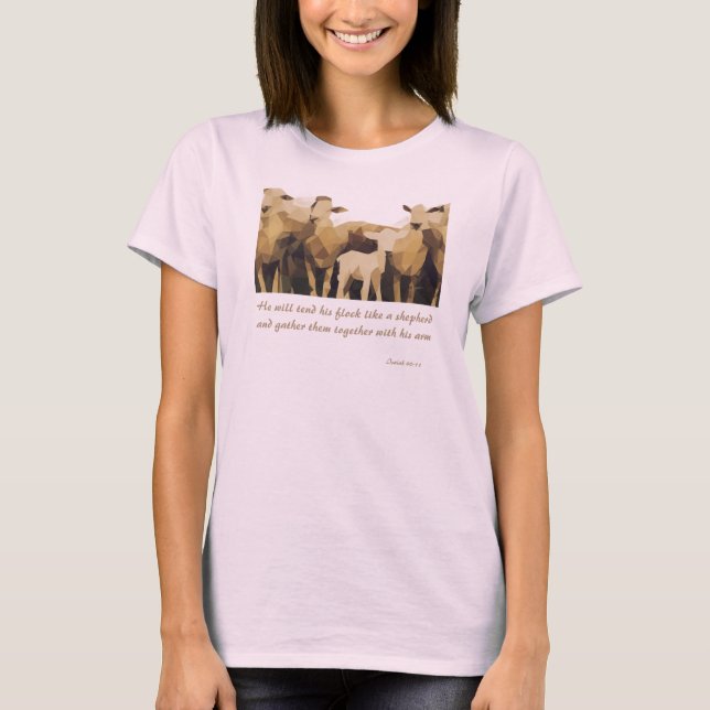 Camiseta Ele Vai Ensinar Seu Relógio A Isaiah 40:11 (Frente)