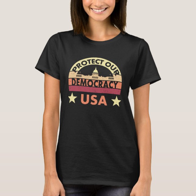 Camiseta Election CyberSecurity Now Protect Our Democracy (Frente)