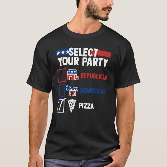 Camiseta Election Humor Select Your Party Republican Democr (Frente)