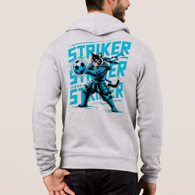 Camiseta Electric Cyber Samurai Cat Hoodie - For Gamers (Verso)