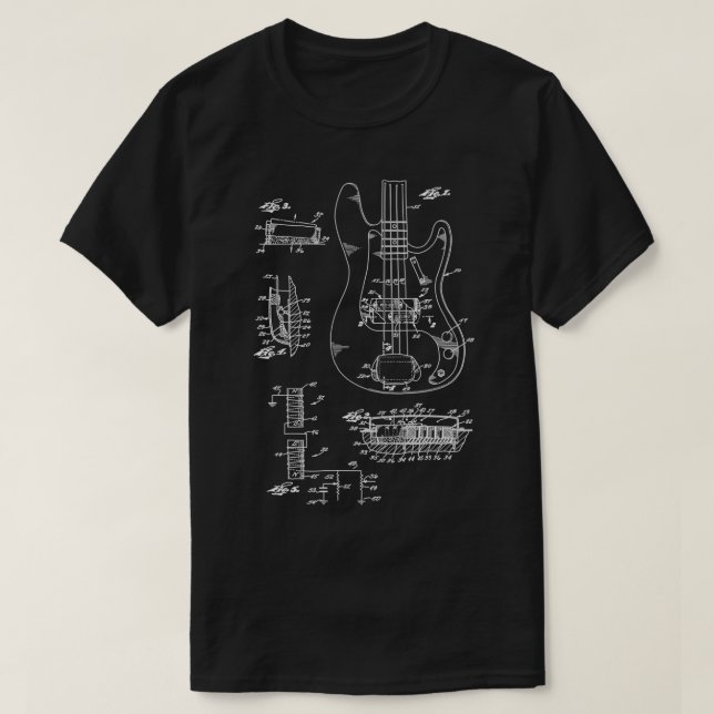 Camiseta Electric Guitar Blueprint (Frente do Design)