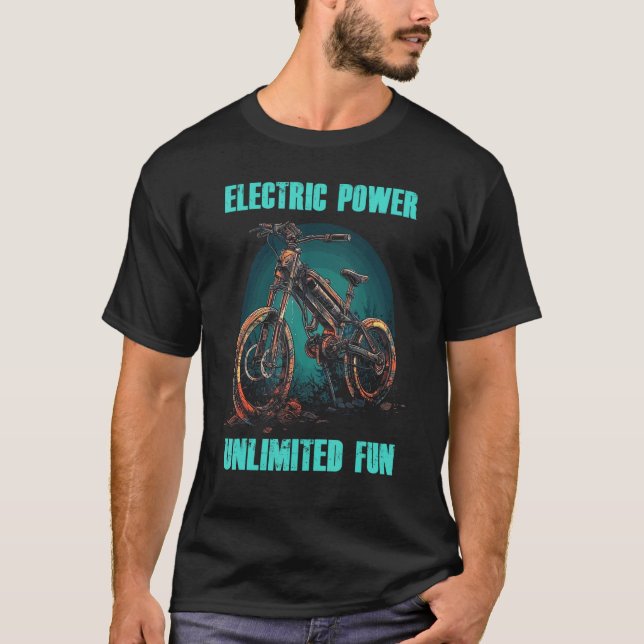 Camiseta Electric Power Un Fun Cycling E Bike Bicycle (Frente)