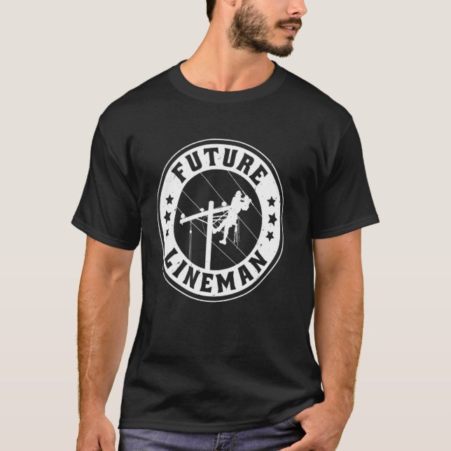 Camiseta Electrical Lineman Future Lineman Profissão de Lin (Frente)