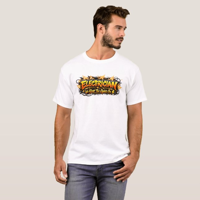Camiseta Electrician Graffiti We Keep The Lights On Tee (Frente Completa)