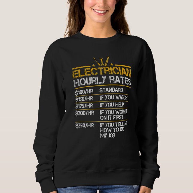 Camiseta Electrician Hourly Rates Lineman Men Electrician D (Frente)