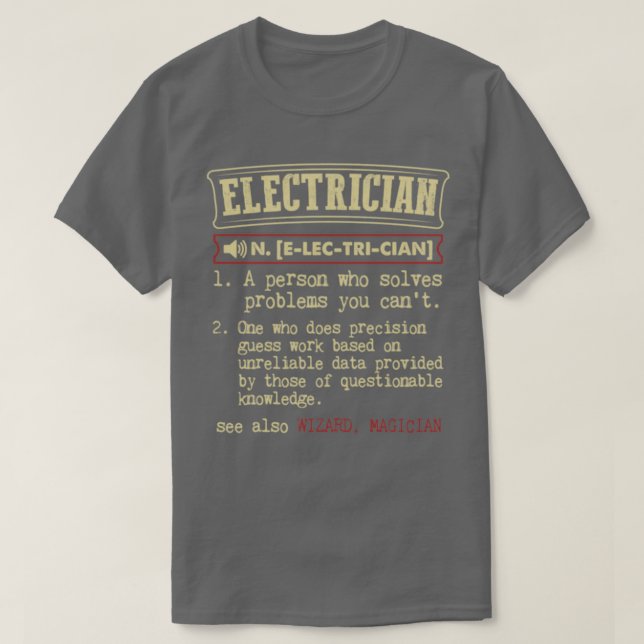 Camiseta Electrician see also Wizard Magician  (Frente do Design)