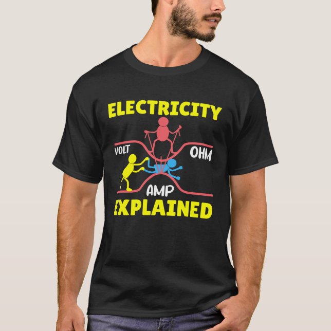 Camiseta Electricity Explained Volt Ohm AMP  Electricity Sc (Frente)