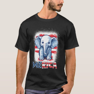 Camiseta Elefante 4 De Julho Bandeira Patriótica Merica Usa