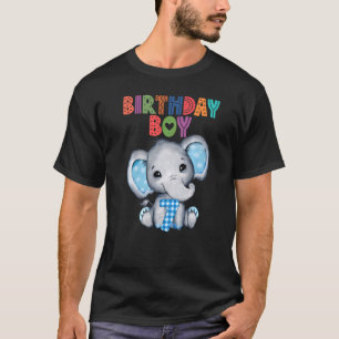 Camiseta Elefante 7 Birthday Boy Kids 7 Anos Elefan