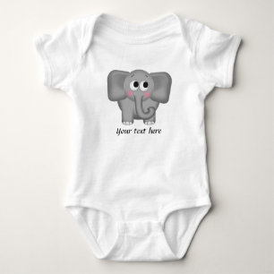 Camiseta Elefante adorável - Onsie infantil personalizado