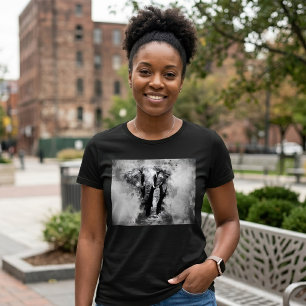 Camiseta Elefante Africano Aquarela Preto e Branco
