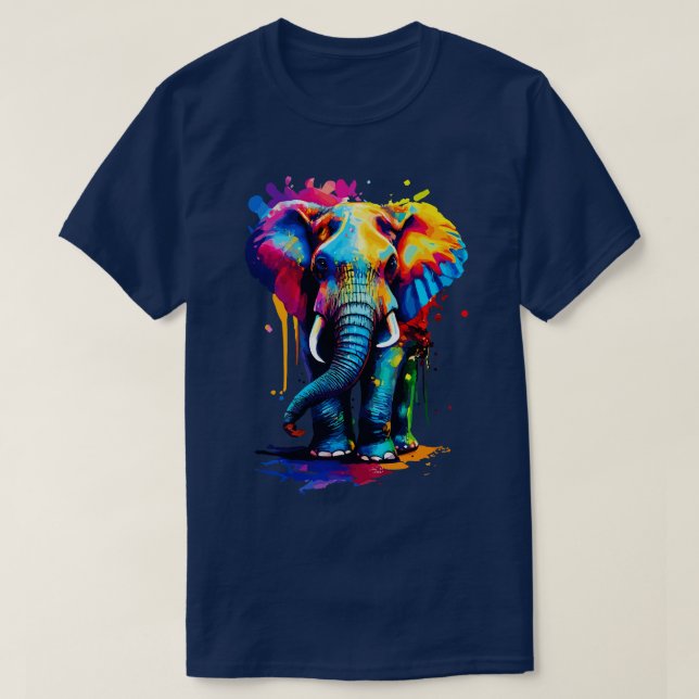 Camiseta Elefante Africano Corante e Corajoso (Frente do Design)
