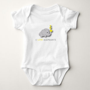 Camiseta Elefante Amarelo e Cinza