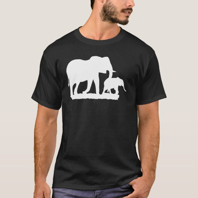 Camiseta Elefante Animal Motif Silhouette Africa Safari Imp (Frente)