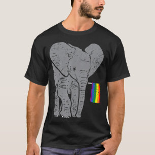 Camiseta Elefante Arco-Íris Orgulho gay Cute LGBT Animal L