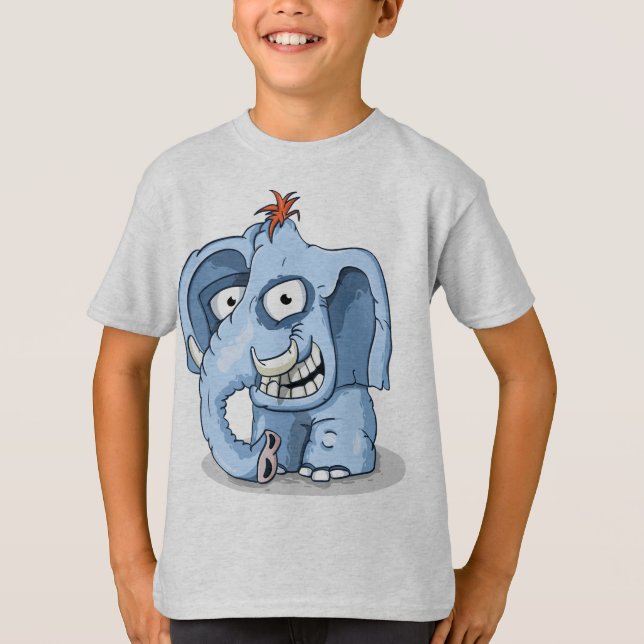 Camiseta Elefante Azul Cheerful (Frente)