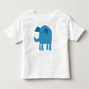 Camiseta elefante, azul, feliz