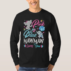 Camiseta Elefante Azul Rosa Mawmaw Te Ama De Gravidez