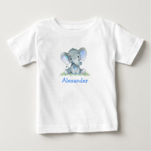 Camiseta Elefante Azul-Vidro Negra