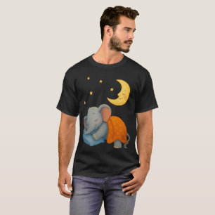 Camiseta Elefante Bebê Dormindo Sob a Lua – Sonho Fofo