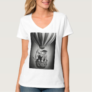 Camiseta Elefante bebê em balão de ar quente