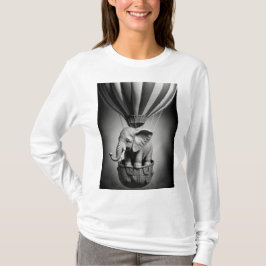 Camiseta Elefante bebê em balão de ar quente