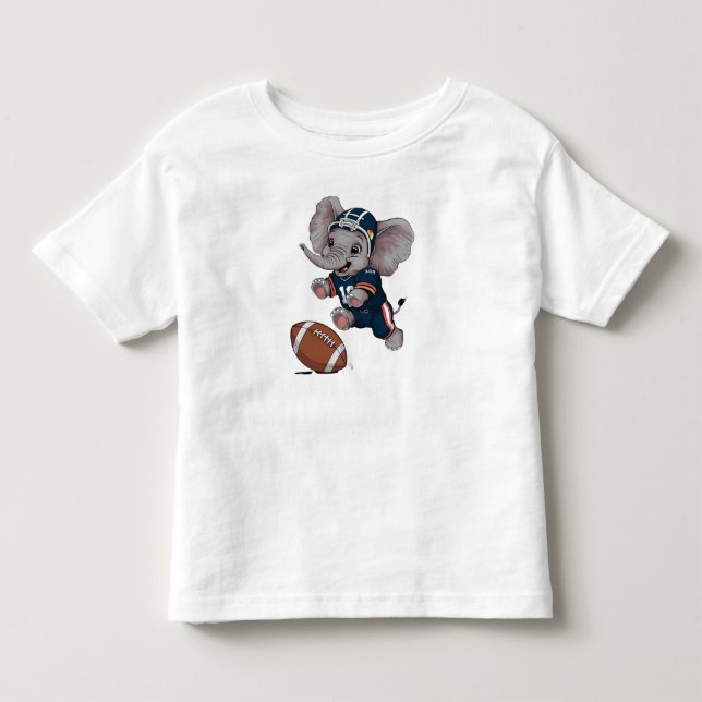 Camiseta Elefante Bebê Jogando Futebol (Frente)