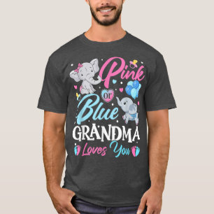 Camiseta Elefante Blue Pink Vovó Te Ama Gravidez Rev