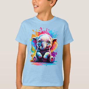 Camiseta Elefante Bonito - Elefante Bebê Colorido - Elefant