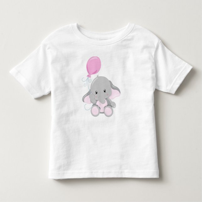 Camiseta Elefante Bonito, Elefante Com Balão (Frente)