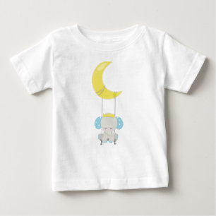 Camiseta Elefante Bonito, Elefante Em Um Swing, Coroa, Lua
