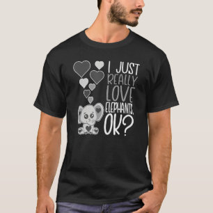 Camiseta Elefante Bonito Eu Adoro Elefantes Ok