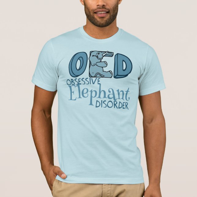 Camiseta Elefante bonito obcecado (Frente)