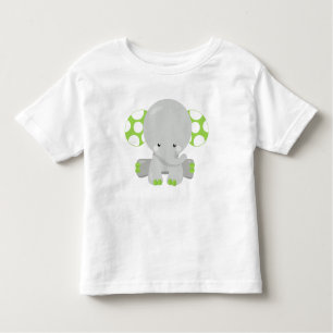 Camiseta Elefante Bonito, Pequeno Elefante - Cinza Verde