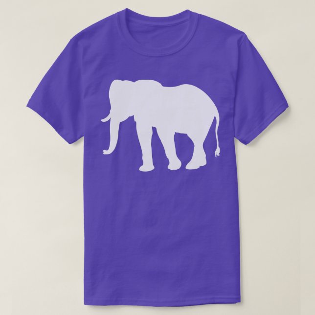 Camiseta Elefante Branco Silhouette Zoologista World Elepha (Frente do Design)