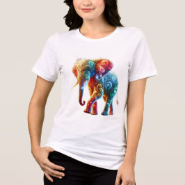 Camiseta Elefante colorido brilhante