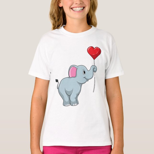 Camiseta Elefante com balão de coração (Frente)